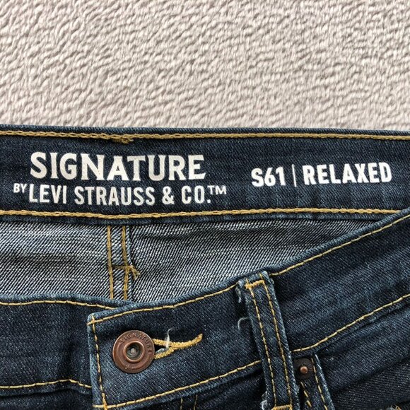 Levi's Signature Mens Jeans Size 34x34 Blue Denim S61 Relaxed Fit Straight Leg - Picture 12 of 16